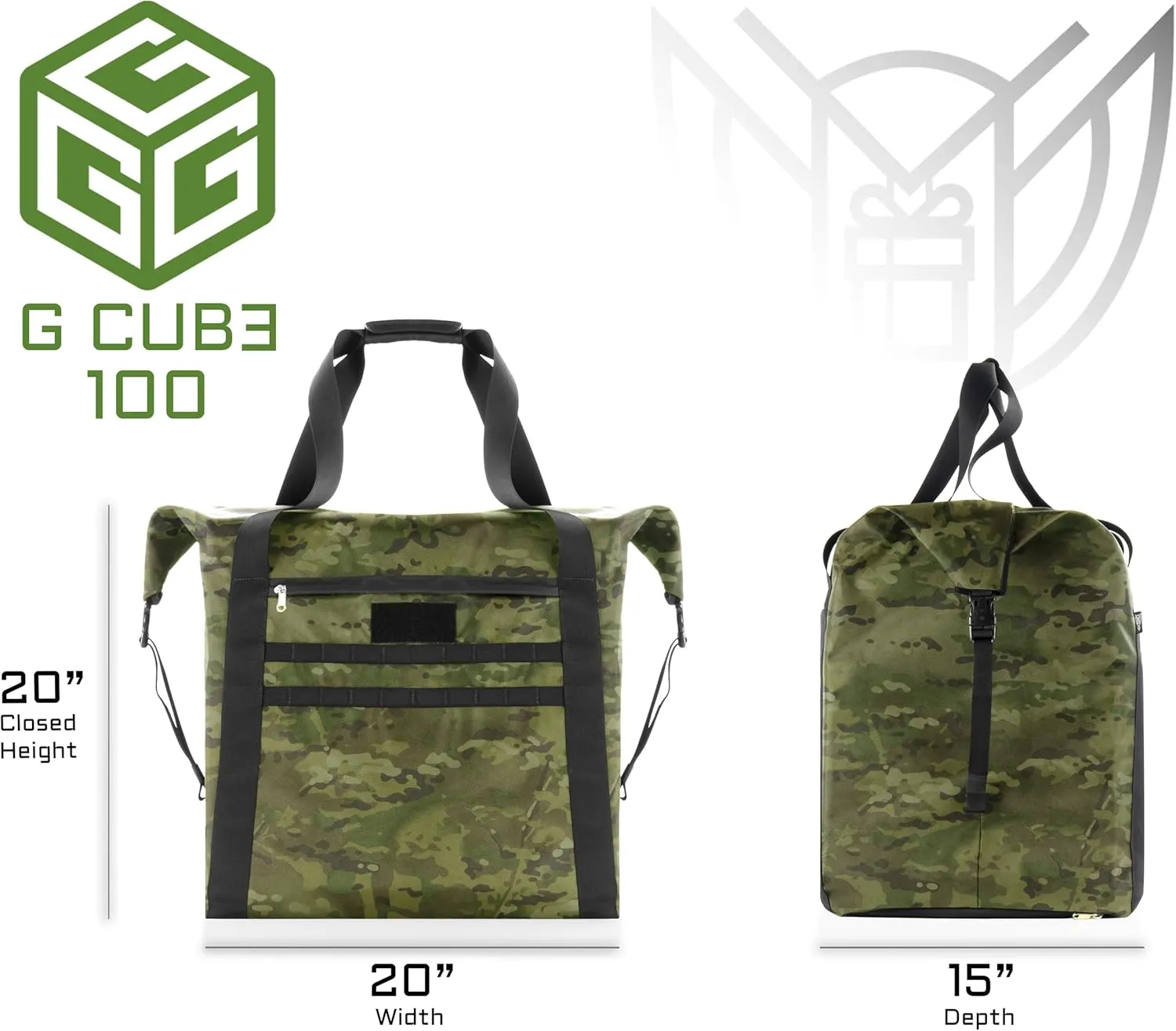 ~ G CUBƎ 100 Faraday Bag for Medium to Large Generators and Electronics ~ Protects Against EMP/CME/EMF/RF ~ Diamond Form Farday Lined Interior ~ Multicam Camo