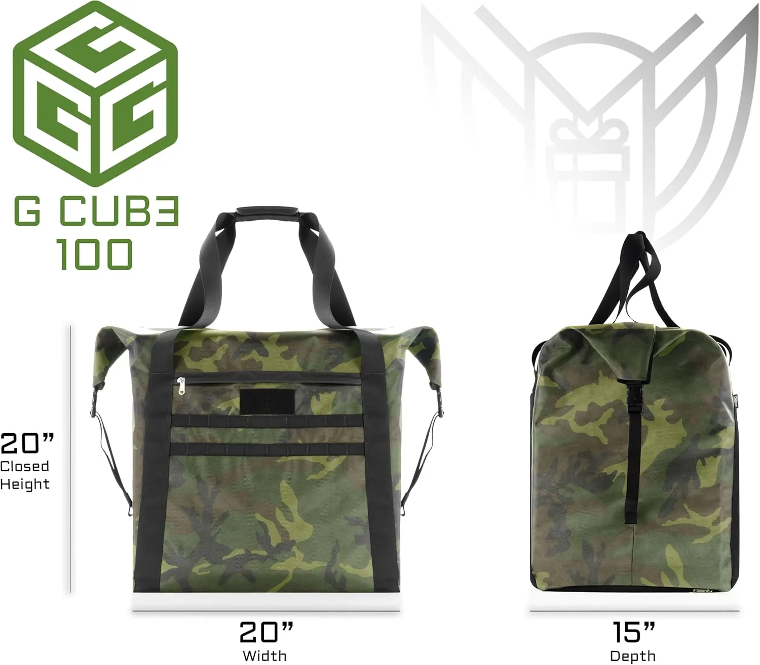 ~ G CUBƎ 100 Faraday Bag for Medium to Large Generators and Electronics ~ Protects Against EMP/CME/EMF/RF ~ Diamond Form Farday Lined Interior ~ Woodland Camo