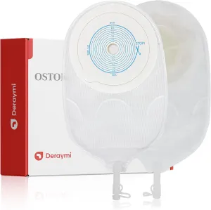 10 Pack Urostomy Bags, Drainable One Piece System Urostomy Pouches, Anti-Backflow Ostomy Bags with Drain Valve Closure for Urostomy Stoma Drainable Care 15-65mm Cut-to-Fit