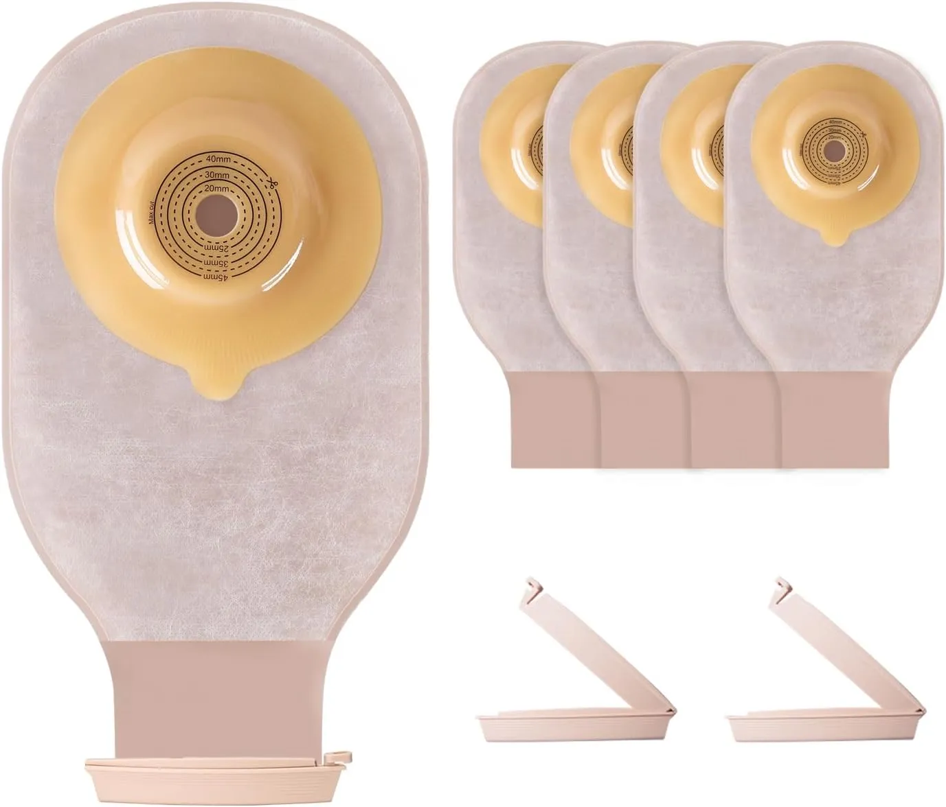 10 PCS Colostomy Bags, One Piece Convex Ostomy Bag Ostomy Supplies,15mm-45mm Cut-to-Fit Drainable Pouches for Stoma Care