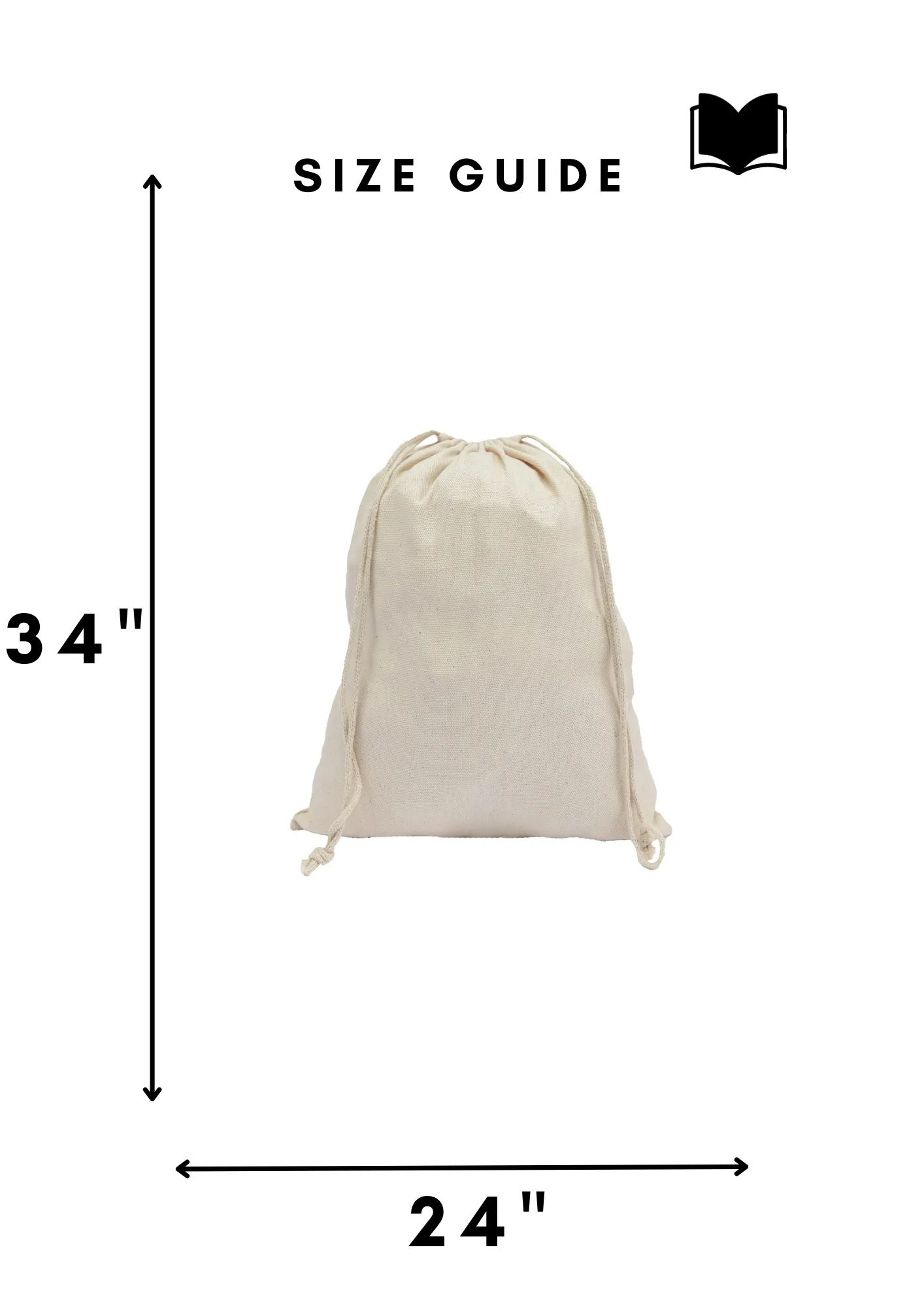 100% Cotton Canvas Double Drawstring Pouch for everyday use