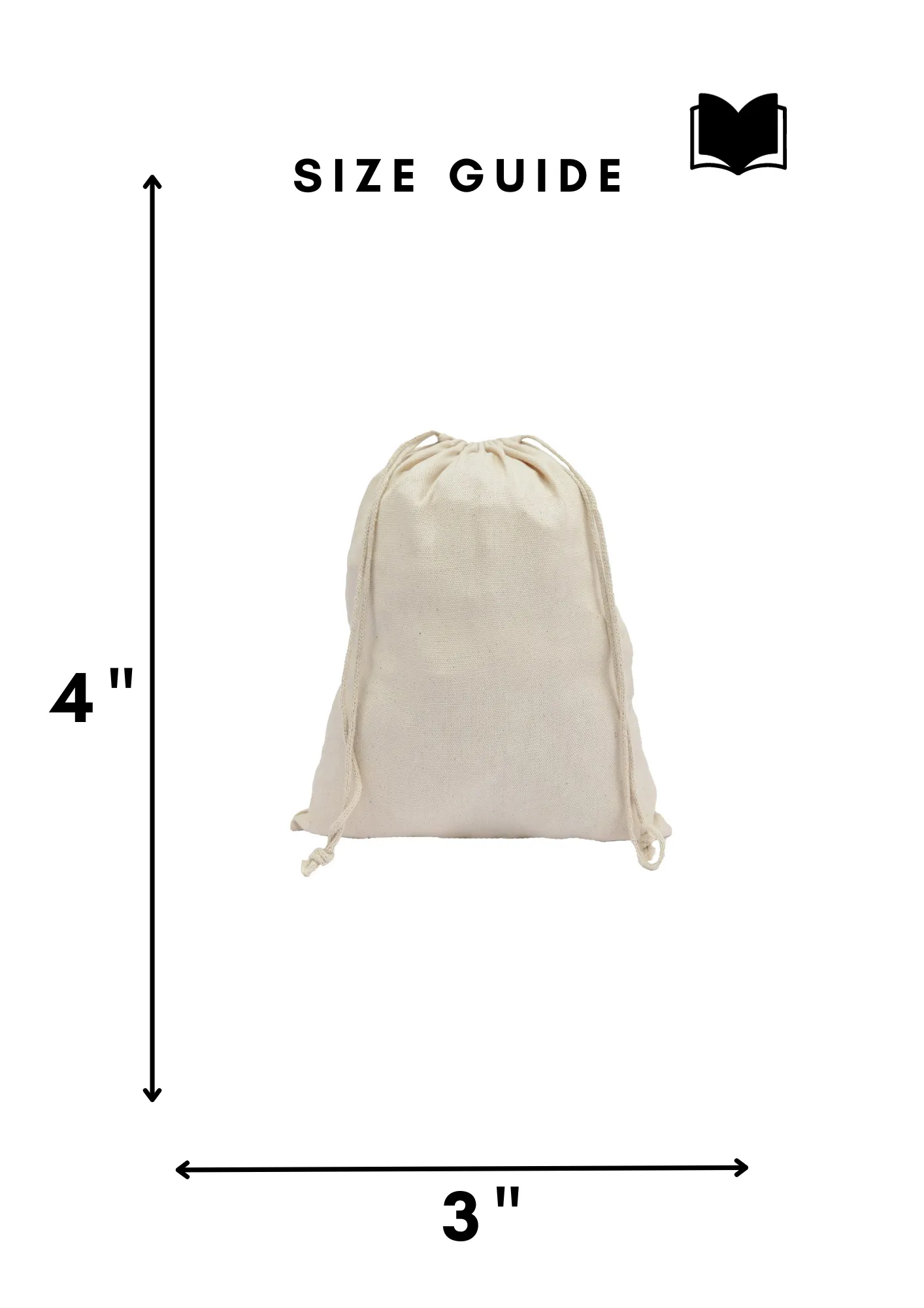 100% Cotton Canvas Double Drawstring Pouch for everyday use
