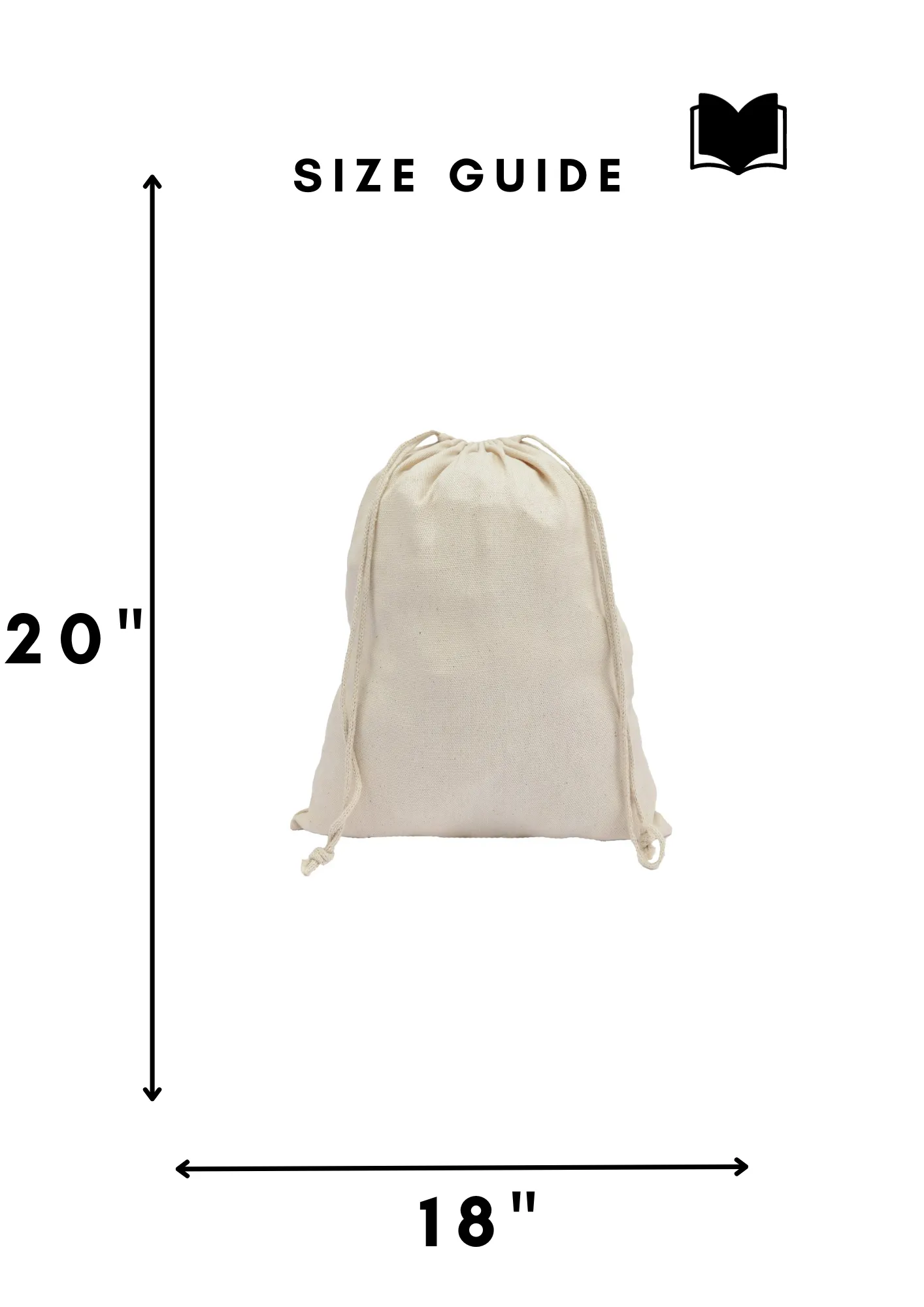 100% Cotton Canvas Double Drawstring Pouch for everyday use