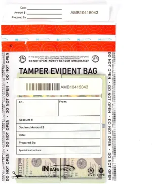 100 PCS 6”x9” Clear Business Bank Deposit Bags-High Level Security Cash Tamper Evident Bag