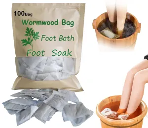 100bag Natural Mugwort Herb Foot Soak Wormwood Foot Bath Powder Spa Relax Massage艾草足浴泡脚