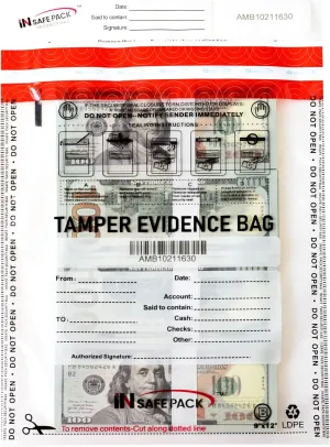 100PCS 9"x12" Business Bank Deposit Bags - High Level Security Tamper Evident Bag - Self Adhesion Plastic Security Deposit Bag