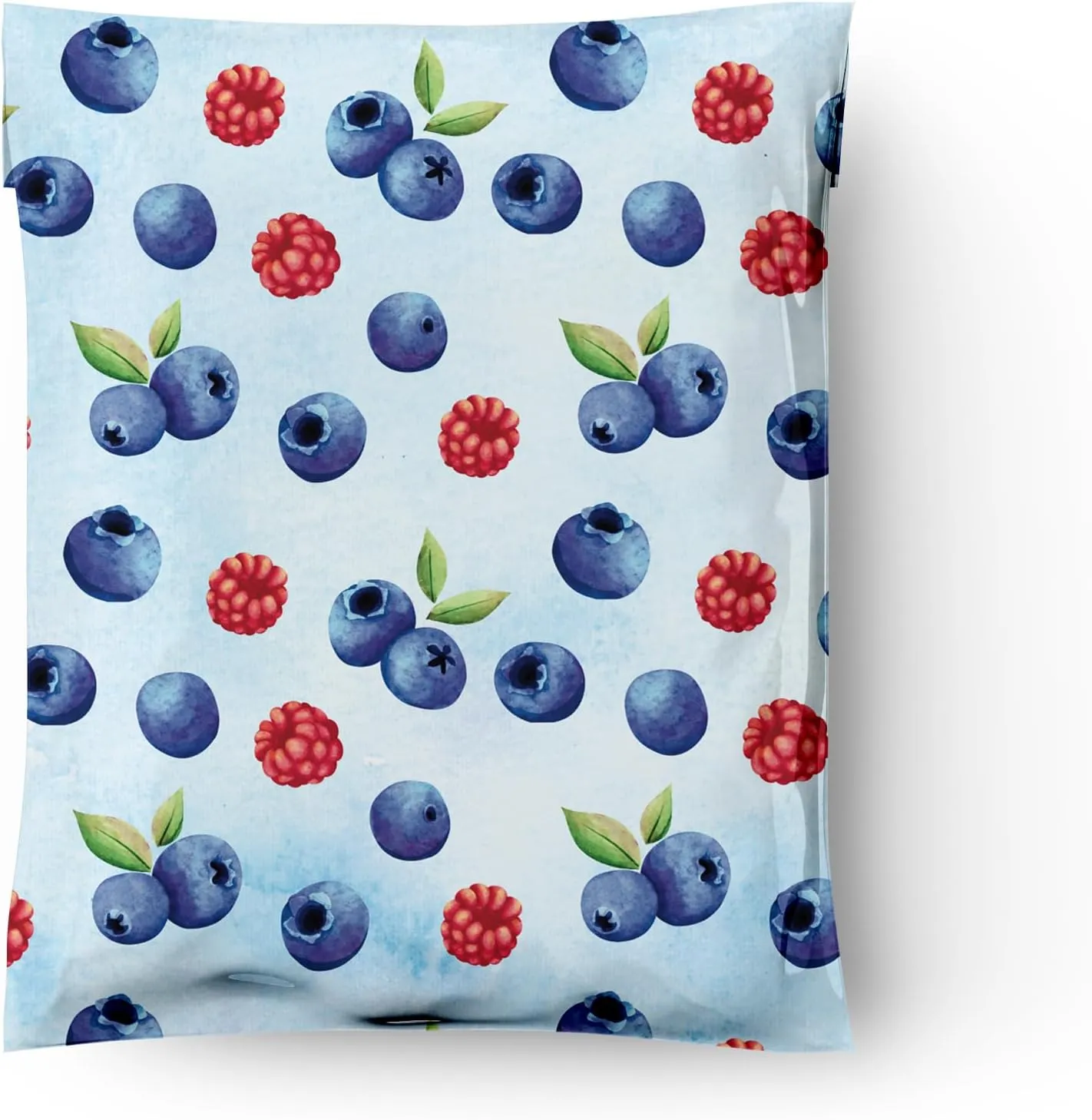 10x13 (100) Blueberries and Raspberries Designer Poly Mailers Waterproof Self Sealing Tear Resistant Polymailers Shipping Envelopes Premium Printed Bags For Small Businesses