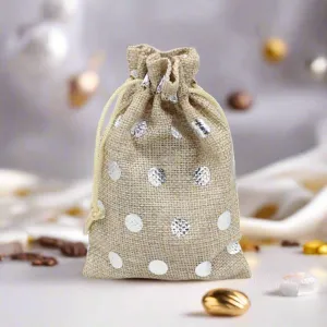 18x24 CM | Original Printed | Printed Potli Jute Bag | Gift Return Gifts Bags |  Drawstring Bags | Pack Of 10