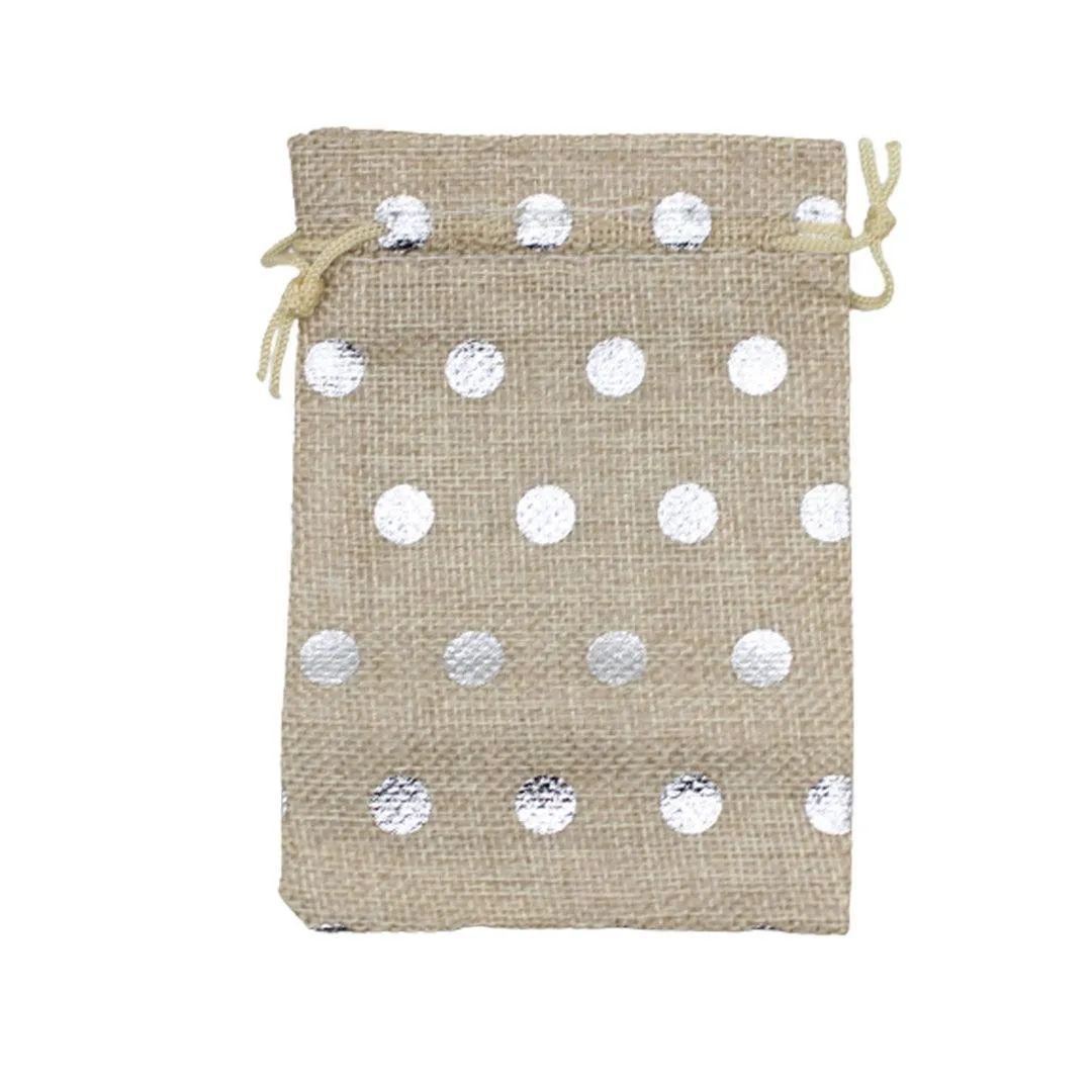 18x24 CM | Original Printed | Printed Potli Jute Bag | Gift Return Gifts Bags |  Drawstring Bags | Pack Of 10