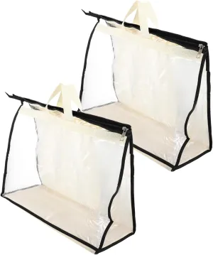 2-pack Dust Protection Bag for Handbags Organizer Cover Bag Folding Design Large Capacity Sealed Sealing Home Dorm Storage