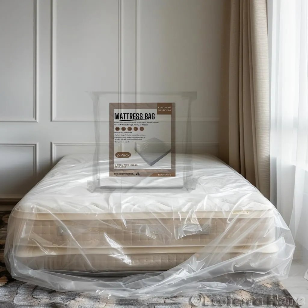 2-Pack King Mattress Bags for Moving and Long Term Storage, 4Mil Extra Thick Heavy-Duty Mattress Moving Suppliers, King Size, California King Mattress Cover Protector for Disposal,Waterproof.