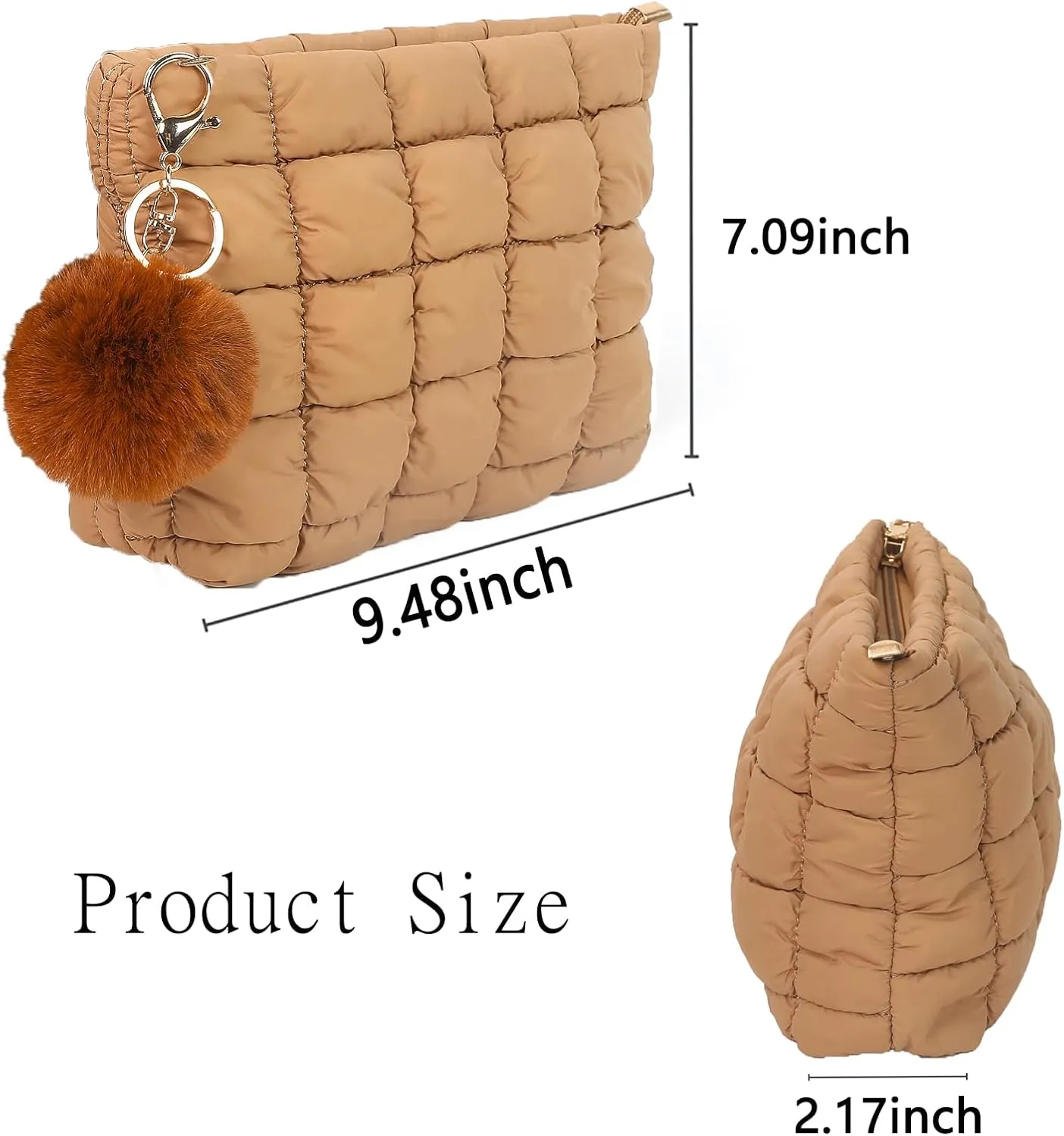 2 Pcs Makeup Bag Travel Cosmetic Bag Makeup Pouch Quilted Bags for Women Toiletry Organizer Pouches (Rose)