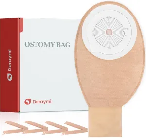 20 PCS Colostomy Bags Ostomy Supplies One Piece Ostomy Bags, Ostomy Drainable Pouches for Ileostomy Stoma Care Cut-to-Fit 20-65mm (8 x Clamps Included)