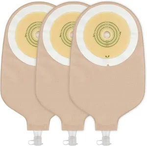 20 PCS Urostomy Bag Drainable Pouches with Measure Card, One Piece Ostomy Supplies for Colostomy Ileostomy Stoma Care, Cut-to-Fit