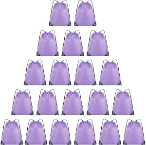 20 Pieces Drawstring Backpack Bulk Cinch Sackpack Ployster Drawstring Bags for Gym Party Trip(Lavender)
