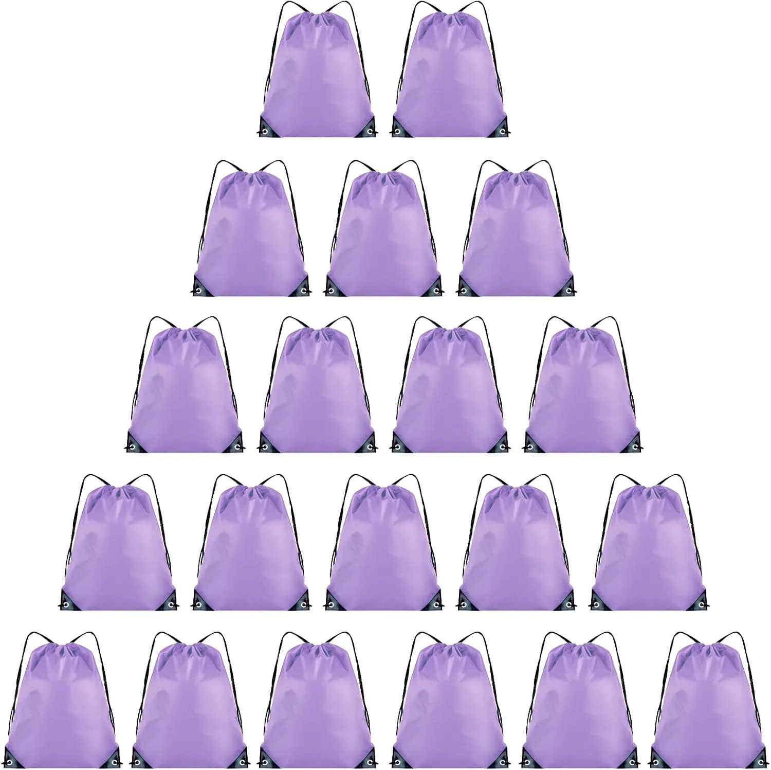 20 Pieces Drawstring Backpack Bulk Cinch Sackpack Ployster Drawstring Bags for Gym Party Trip(Lavender)
