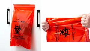 200 Count More Economical,Biohazard Bags Small with Strong Adhesive Strip for Lab,Tattoo Parlors, Clinics and Home,Rip Proof,1.57 Mil