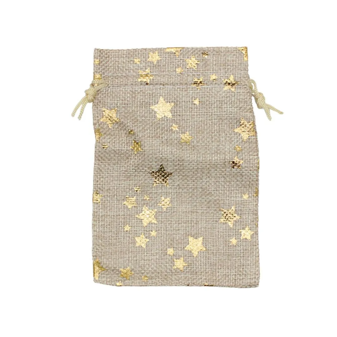 22x31 CM | Original Printed | Printed Potli Jute Bag | Gift Return Gifts Bags |  Drawstring Bags | Pack Of 10