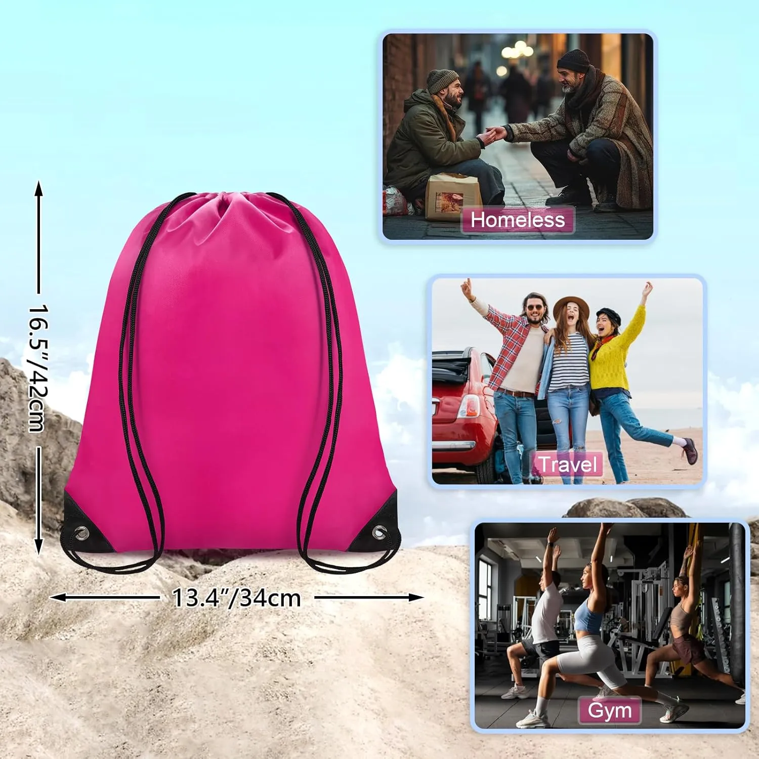 28 Pcs Drawstring Backpack Bulk String backpack Drawstring Bags Cinch Sack Gym Sport Traveling String Bag for Men Women