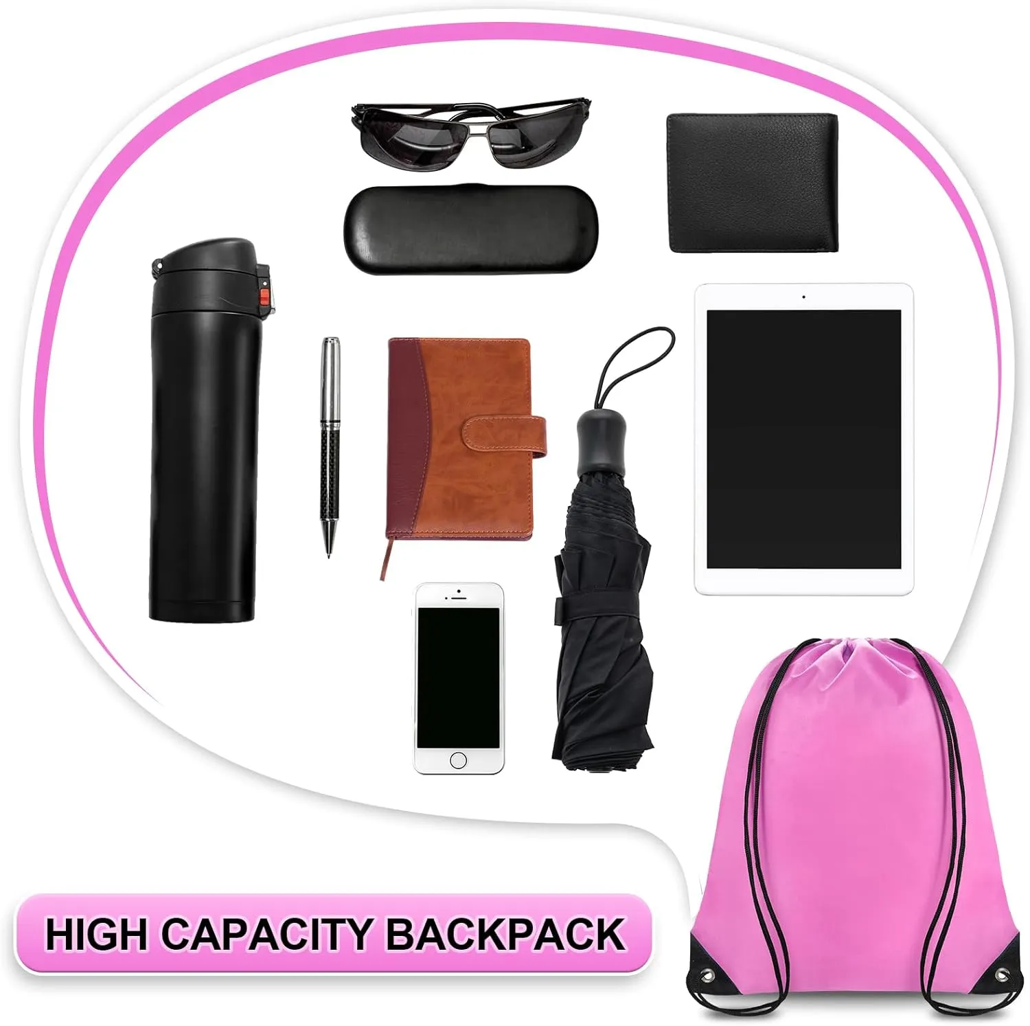 28 Pcs Drawstring Backpack Bulk String backpack Drawstring Bags Cinch Sack Gym Sport Traveling String Bag for Men Women
