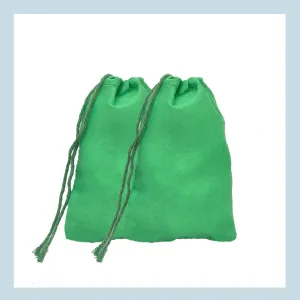 2x3 inches Color Full Cotton Bags, Reusable And Biodegradable Produce Muslin Drawstring Bags Pack Of 25 (Green)