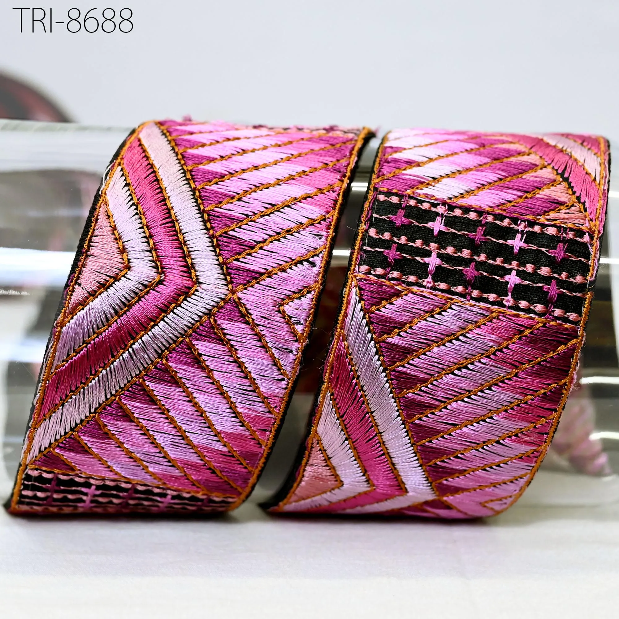 3 Yard Magenta Sari Border Embroidery Trim Embroidered Saree Ribbon Embellishments Sewing Crafting Costumes Headband Dog Collar Tote Bag 5cm