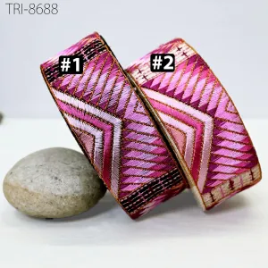 3 Yard Magenta Sari Border Embroidery Trim Embroidered Saree Ribbon Embellishments Sewing Crafting Costumes Headband Dog Collar Tote Bag 5cm