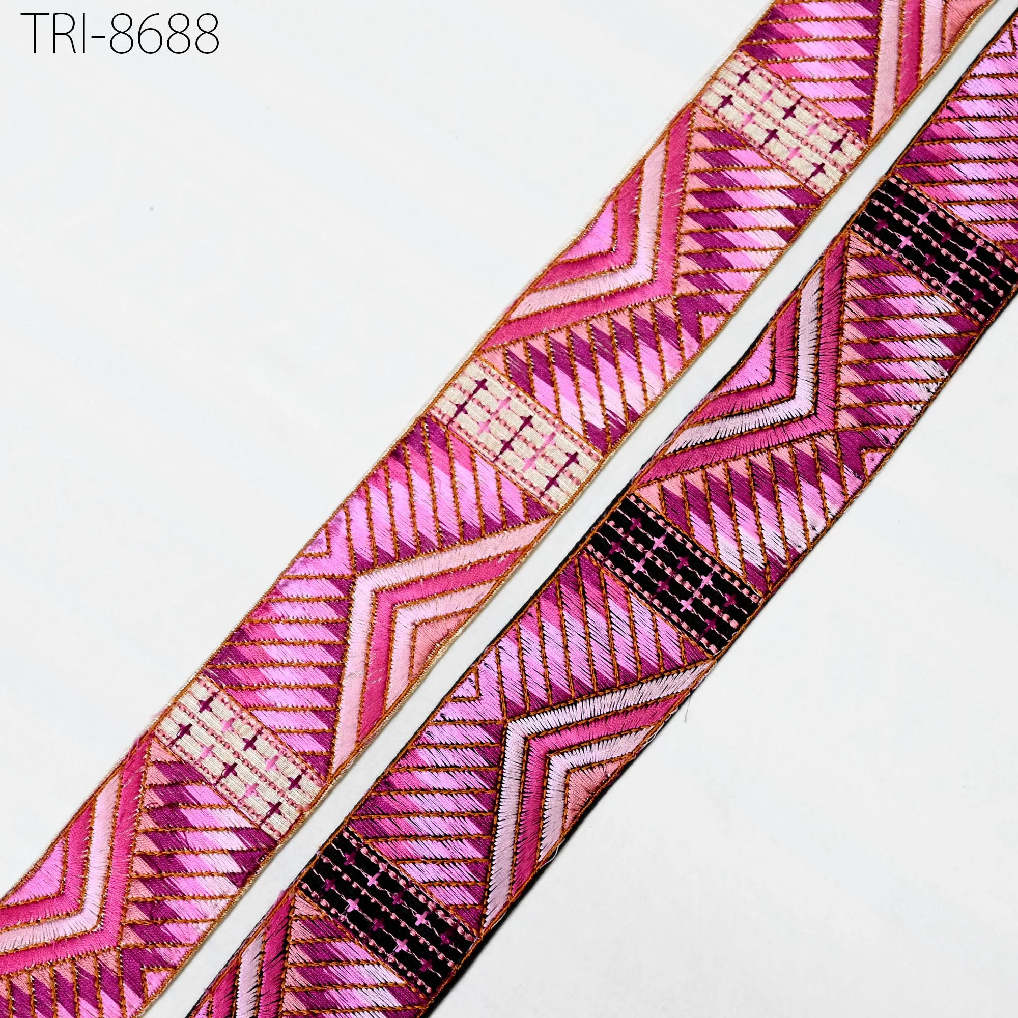 3 Yard Magenta Sari Border Embroidery Trim Embroidered Saree Ribbon Embellishments Sewing Crafting Costumes Headband Dog Collar Tote Bag 5cm