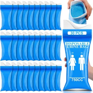 30 Pcs Disposable Urine Bag 700 ml Pee Bags for Travel for Women/Men Camping Pee Bags Bulk Unisex Emergency Urine Bag Vomit Bags, Toilet Traffic Jam Pregnant, Patient Portable