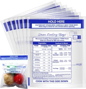 36 Pcs Zipper Steam Bags Reusable Microwave Steam Cooking Bag Frozen Food Steamer Bag Microwave Steam Bags for Vegetables Potatoes Meat (36)