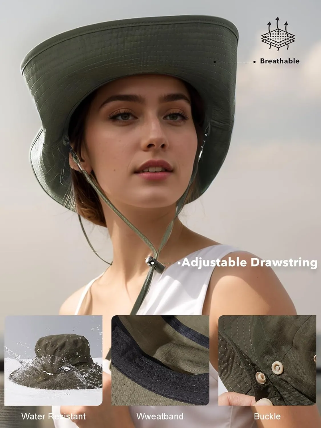 361° Sun Hats for Women Men UV Protection Summer Hat Wide Brim Packable UPF50 Cowboy Hat Hiking Fishing Hats Unisex