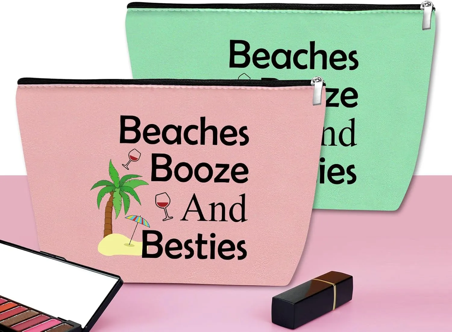 3Pcs Beach Lover Gifts Makeup Bag Beach Gifts for Women Funny Vacation Gifts Cosmetic Bag Beach Themed Gifts for Women Besties Birthday Christmas Graduation Gift for Beach Lover Travel Makeup Pouch