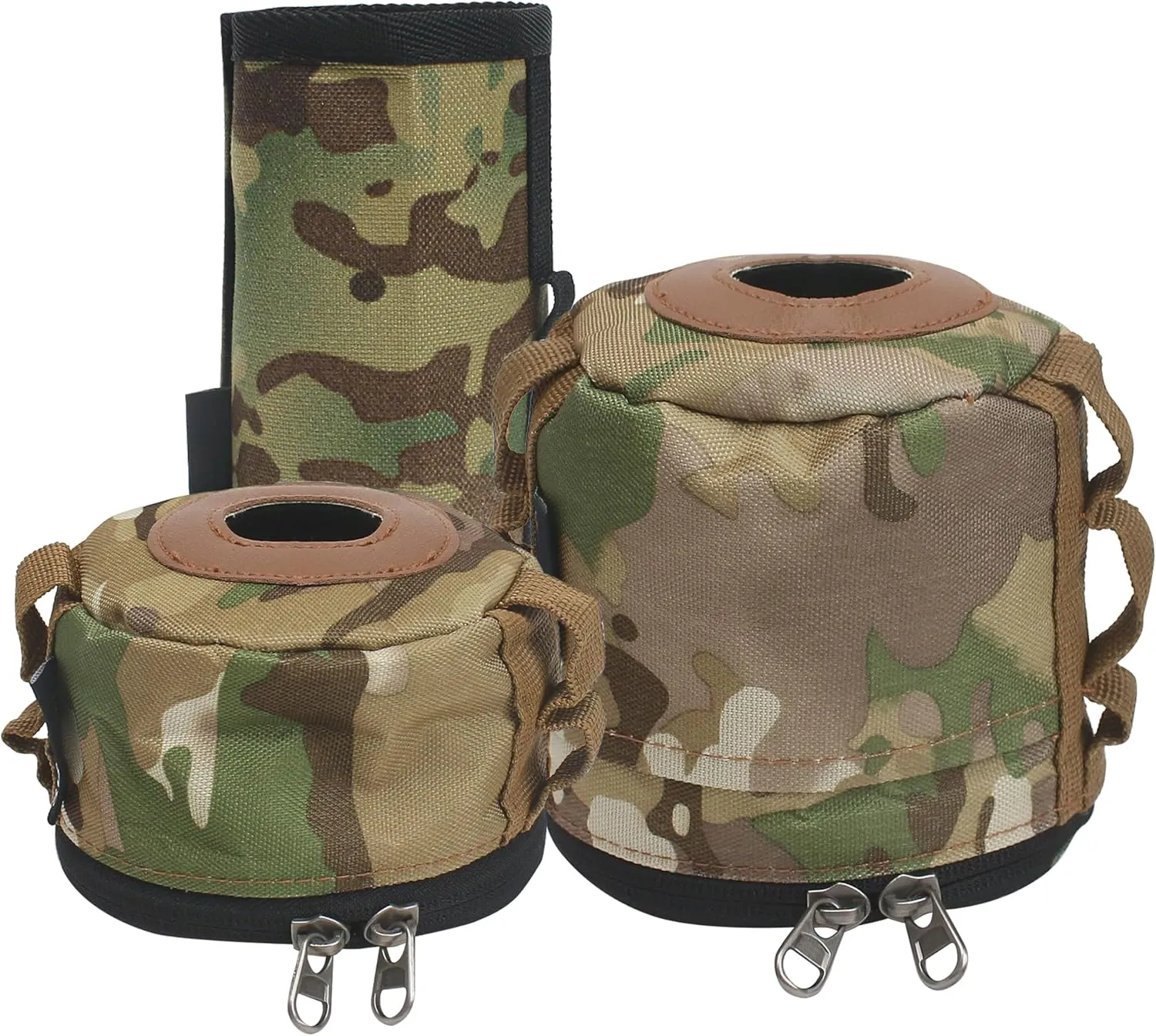 3Pcs Propane Tank Bag, Butane Fuel Cover Protective Case Canister for Gas Ventilated Flash Can Portable Fuel Cylinder Bottle, Pouches Storage Wrap for Camping Hiking Cooking BBQ Traveling Accessories