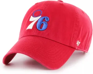 47 Philadelphia 76ers Red Clean Up Baseball Cap - NBA, Adjustable Size, Relaxed Fit Dad Hat