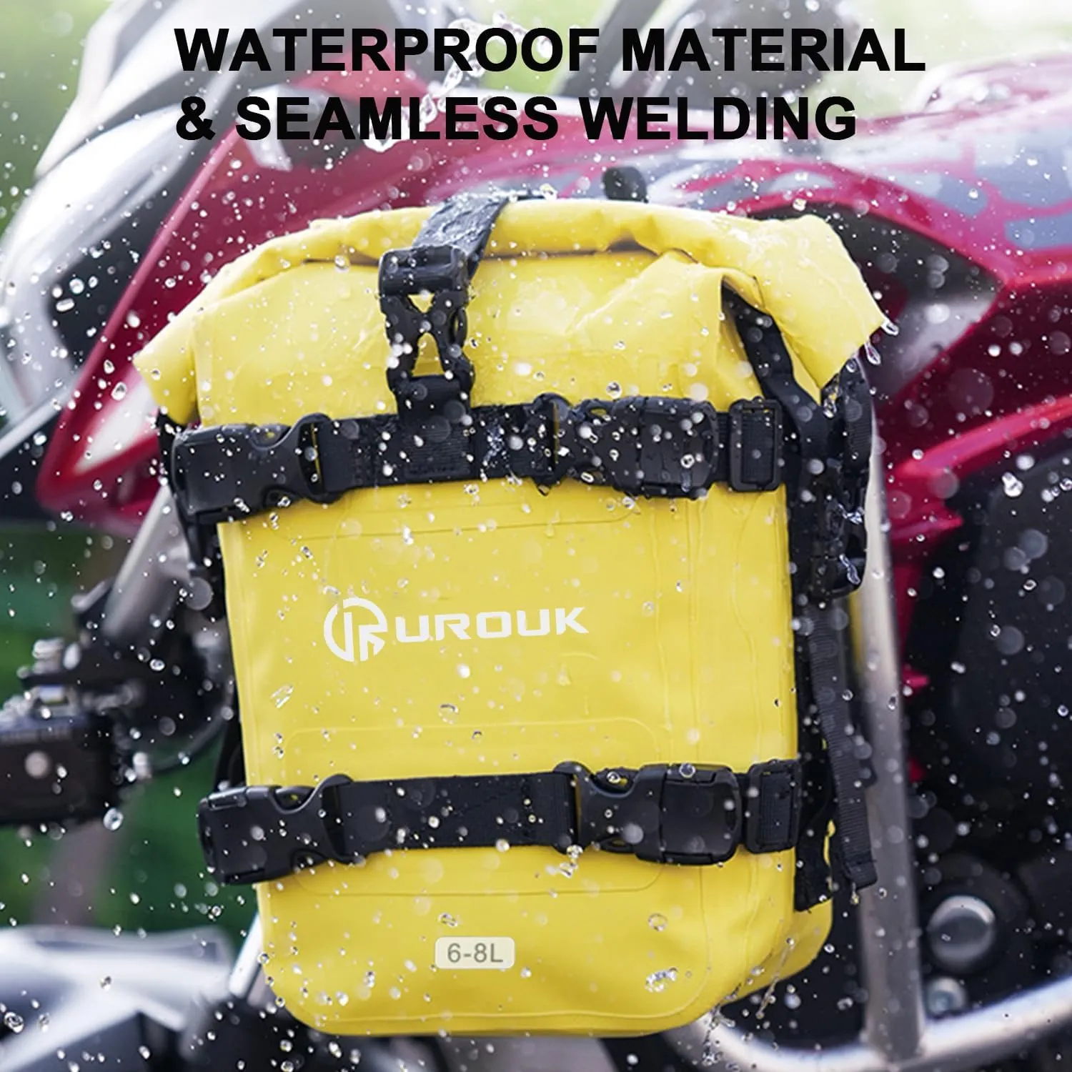 6-8L Waterproof Motorcycle Bumper Bag Motor Crash Bar Bag with Shoulder Strap - Essential Riding Gear for Motorcycles