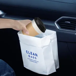 80 Count Self-Adhesive Trash Bag Dispenser Stand-up Trash Bag, Car Trash Bags for Travel, Lazy People Trash Bin, for Kitchen Bedroom Desk, Portable Trash Bin, Garbage Bag with Sealing Function