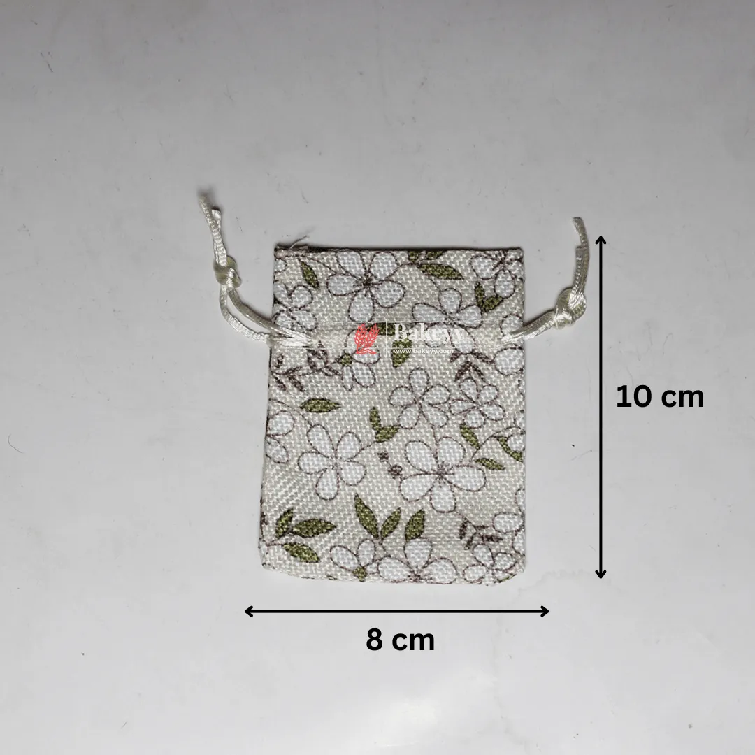 8x10 CM  Printed | Printed Potli Jute Bag | Gift Return Gifts Bags |  Drawstring Bags | Pack Of 10