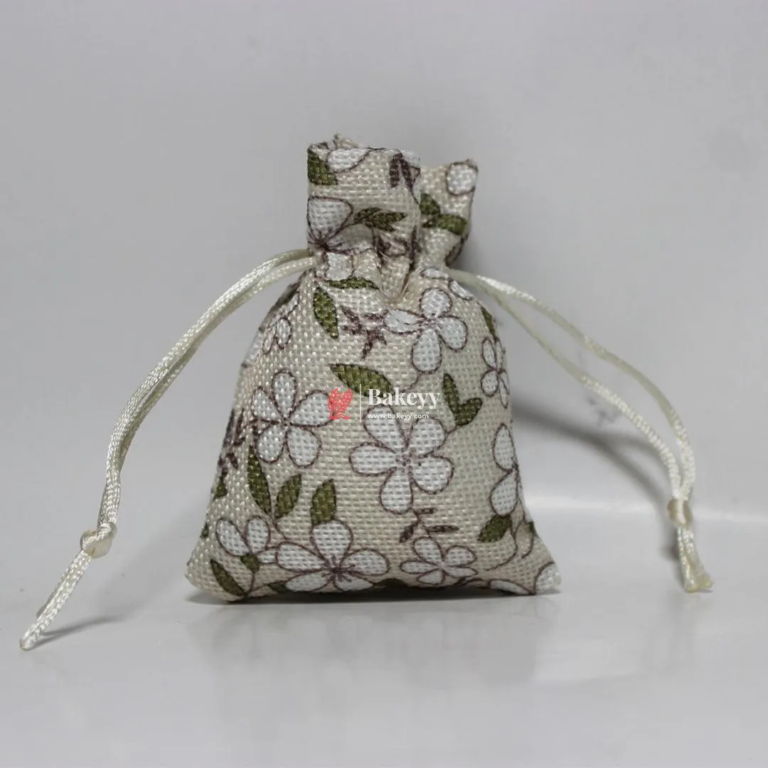8x10 CM  Printed | Printed Potli Jute Bag | Gift Return Gifts Bags |  Drawstring Bags | Pack Of 10