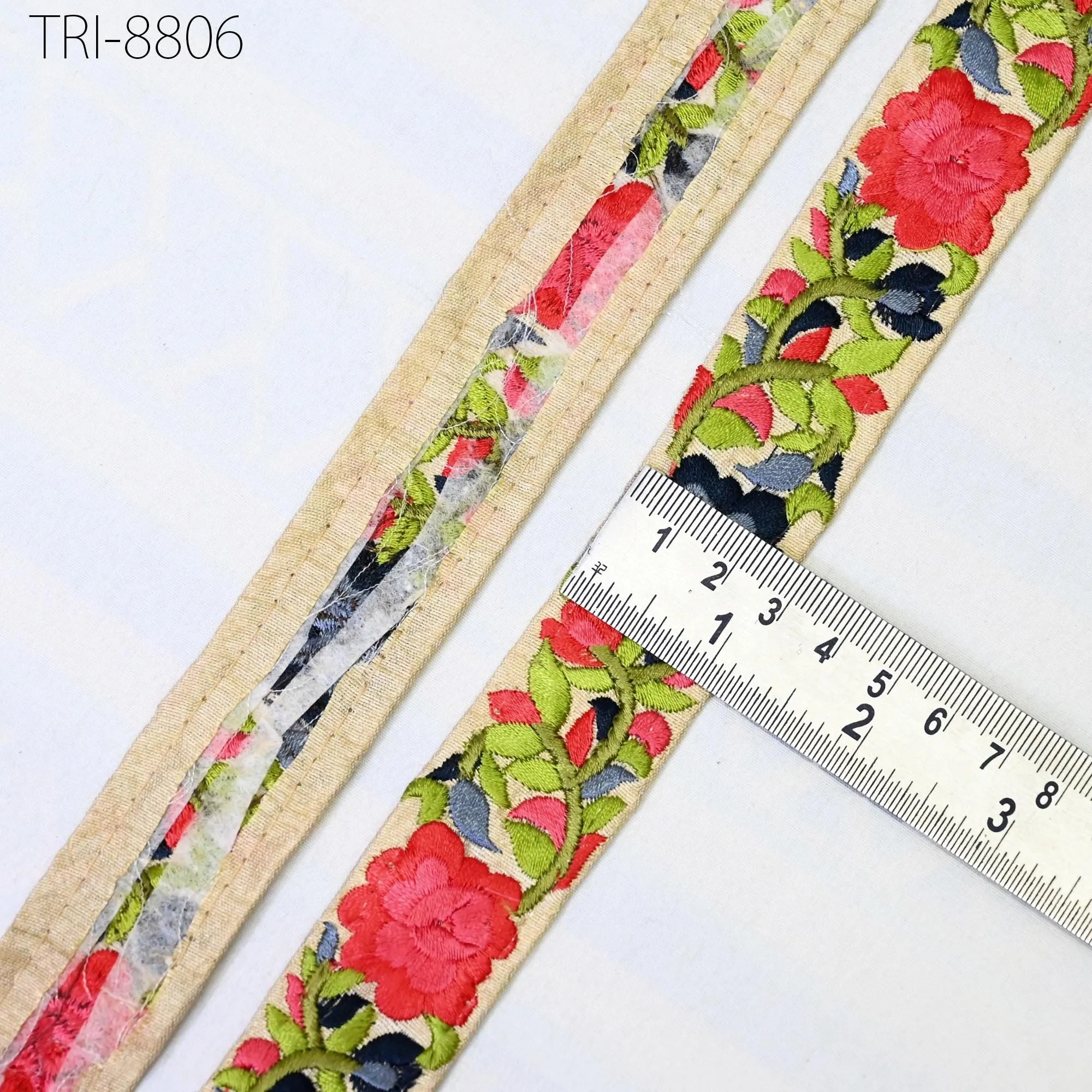 9 Yard Coral Embroidery 30 mm Ribbons Trims Embroidered Border Victorian Theatrical Costumes Crafting Christmas  Ornaments Embellishments