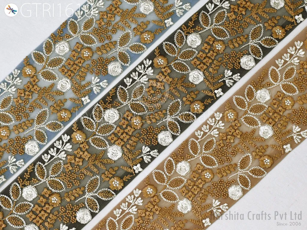 9 Yard Embroidered 85mm Ribbon Trim Sewing Indian Sari Border DIY Crafting Fabric Saree Sewing Decorative Beach Tote Bag Trimming Home Decor
