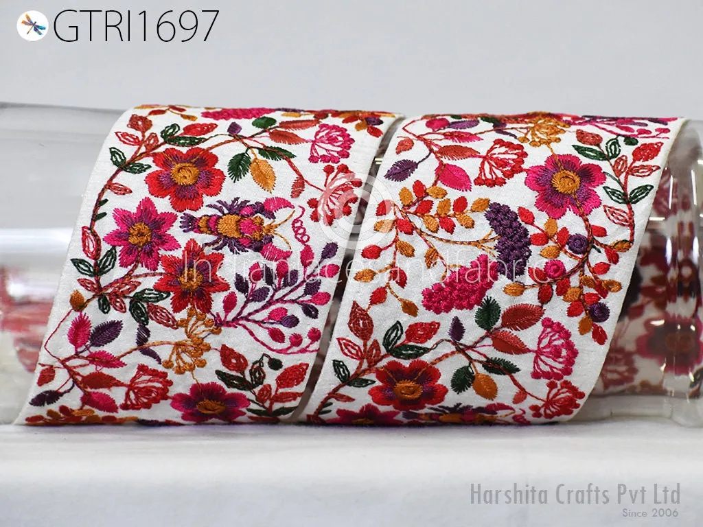 9 Yard Embroidered 8cm Trim Dress Indian Lehenga Sari Border DIY Crafting Saree Sewing Decorative Beach Bags Trimmings Ribbons Home Decor