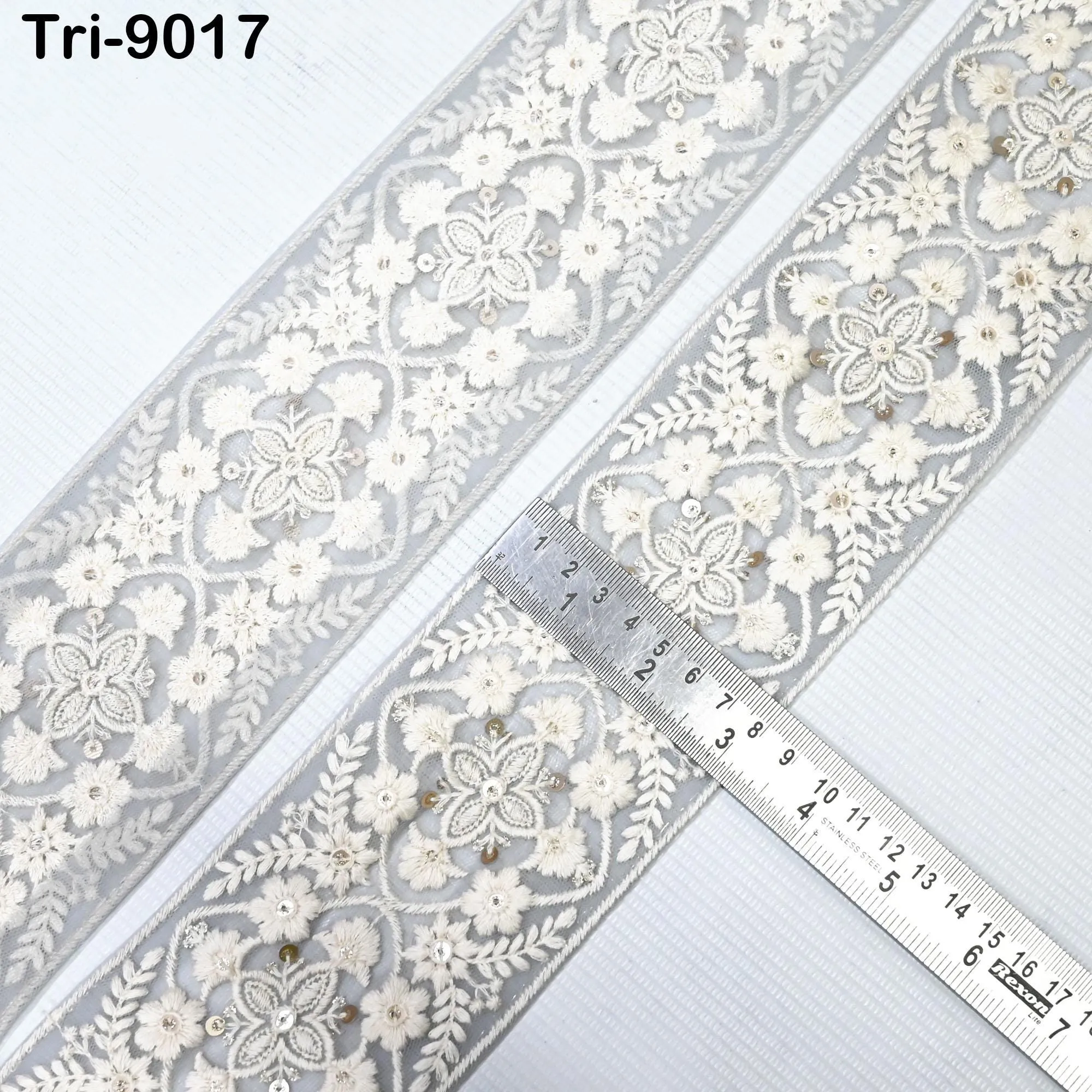 9 Yard Embroidered 8cm Trim Indian Sari Border DIY Crafting Fabric Saree Sewing Decorative Beach Tote Bags Trimmings Ribbons Home Decor