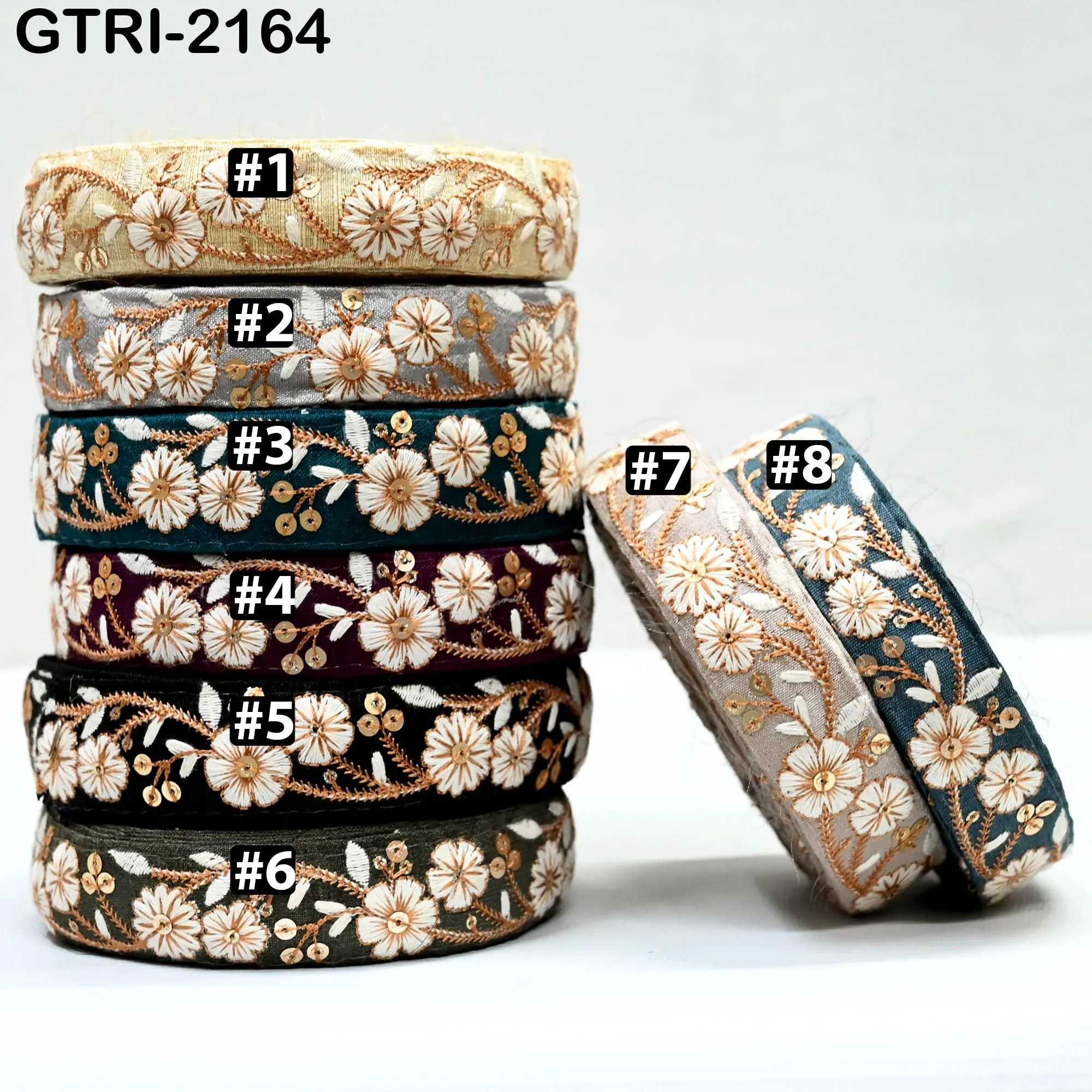 9 Yard Embroidery 3cm Ribbons Fabric Trim 6cm Indian Embroidered DIY Crafting Border Sewing Tote Bag Shoe Making Costumes Holiday Ornaments