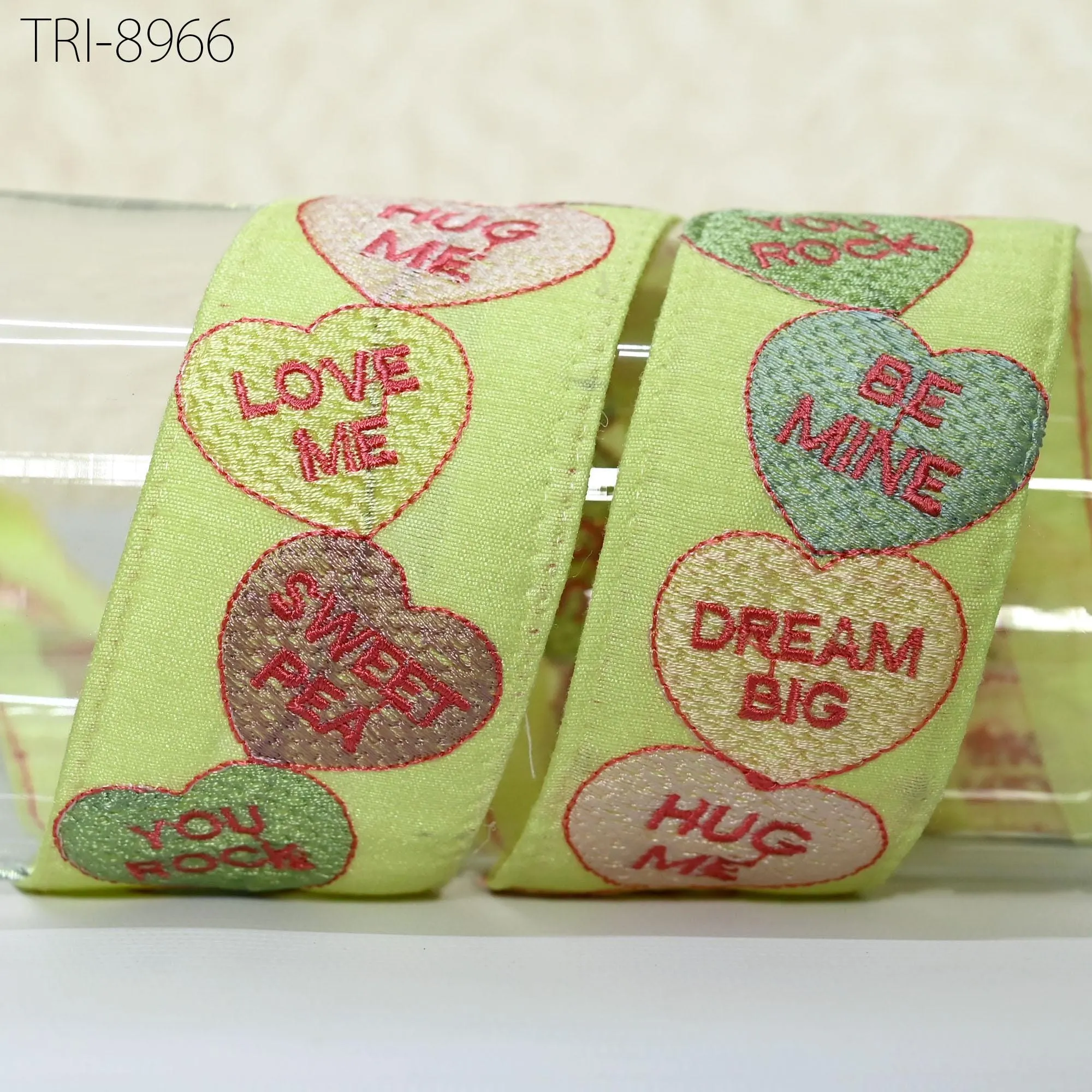 9 Yard Lime Embroidery 5cm Ribbon Indian Sari Border Embroidered Disney Princess DIY Crafting Sewing Dog Collar Tote Bags Holidays Decor