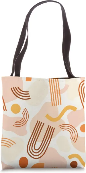 Abstract Boho Rainbow Auburn Butterscotch Ecru White Tote Bag