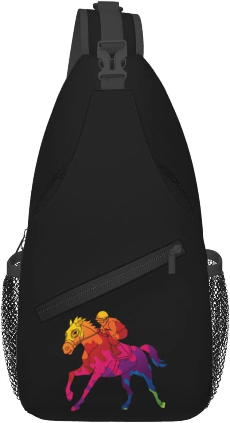 Abstract Horseback Riding Crossbody Bags For Women Men Chest Backpack Gym Shoulder Bag Travel Outdoor Sports Casual Crossbody Bags