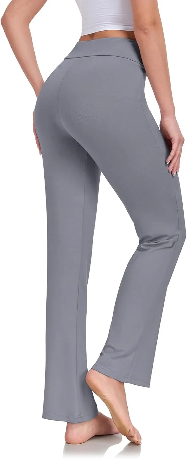 ADANIKI Women's Long Modal Comfy Drawstring Trousers Loose Straight-Leg for Yoga Running Sporting