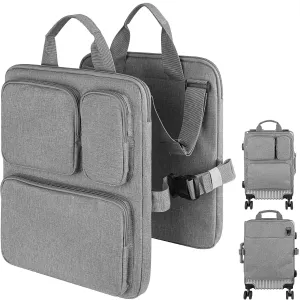 Add-a-Bag Luggage Strap – Adjustable Over Luggage Organizer for Hanging Extra Bag, Hands-Free Multi Travel Accessory for Business Trips & Vacations, Fits Most Suitcases (Gray-3)