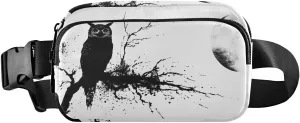 AIXIWAWA Ink Painting Owl Fanny Pack Crossbody Bags Waist Pack for Women Men Hiking Running