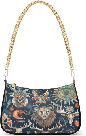 ALAZA Elk Lion Boho Bohemian Shoulder Bag Purse for Women Tote Handbag with Zipper Closure